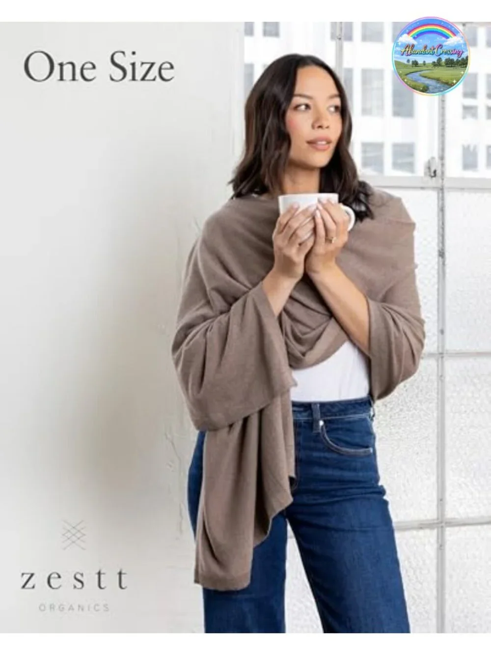 Organic Cotton Travel Scarf Wrap Shawl Women Lightweight Machine Washable